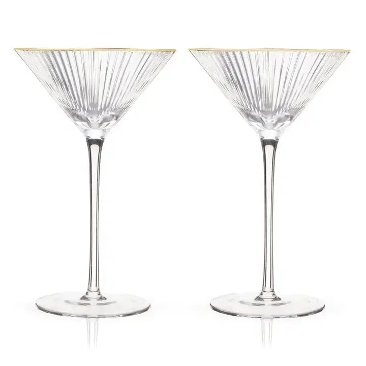 Meridian Ribbed Martini Glasses // Set of 2