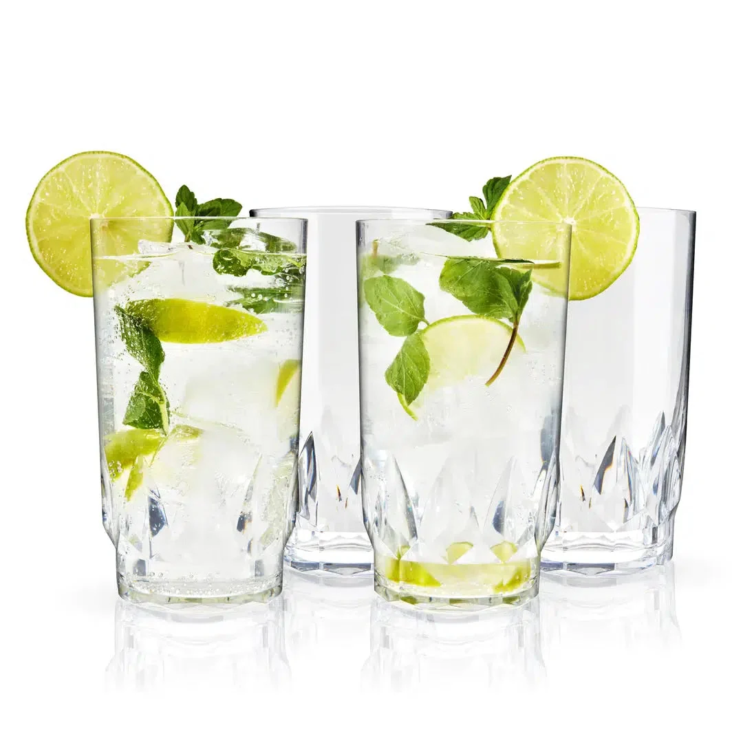 Shatterproof Acrylic Highball Tumbler // Set of 4