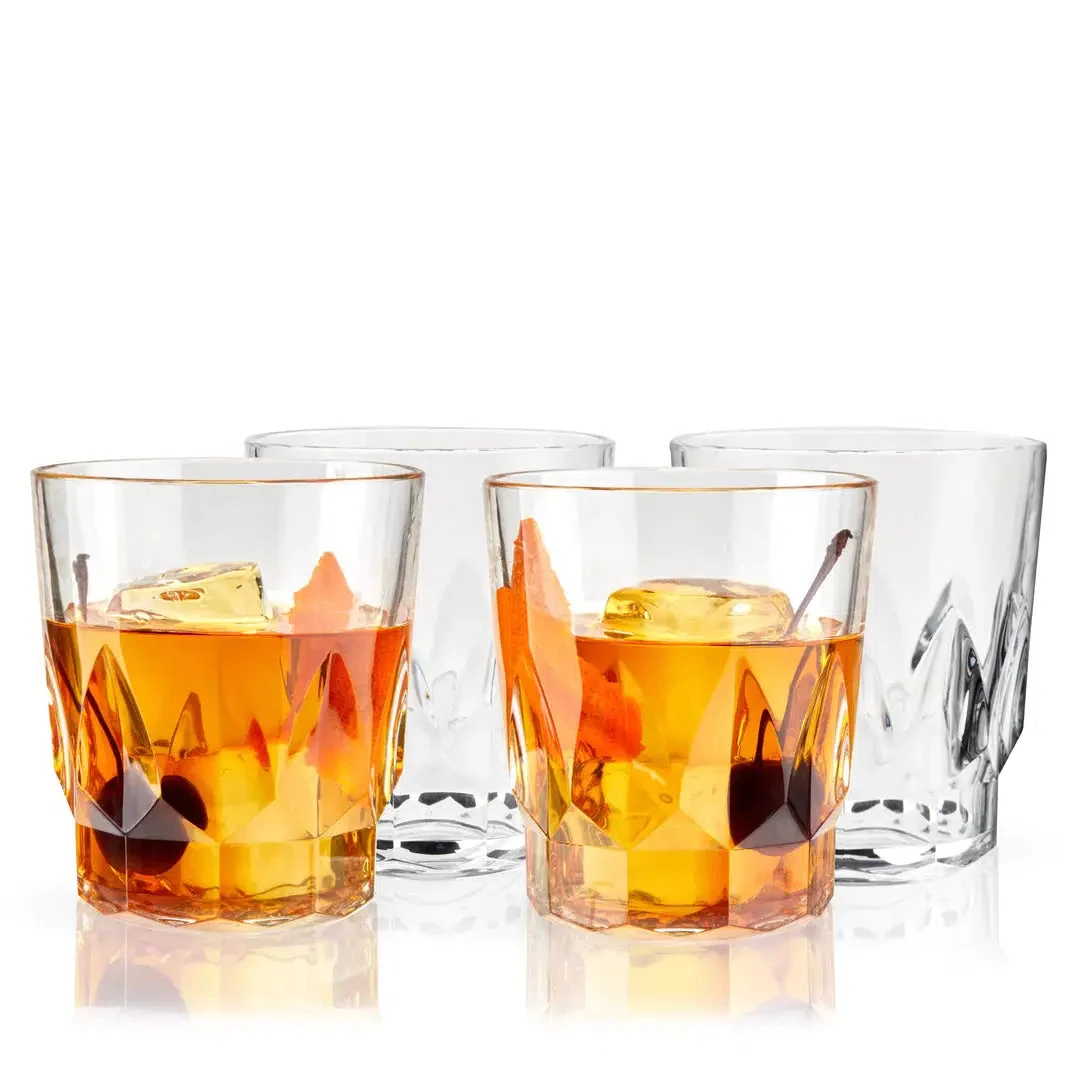 Shatterproof Acrylic Rocks Tumblers // Set of 4