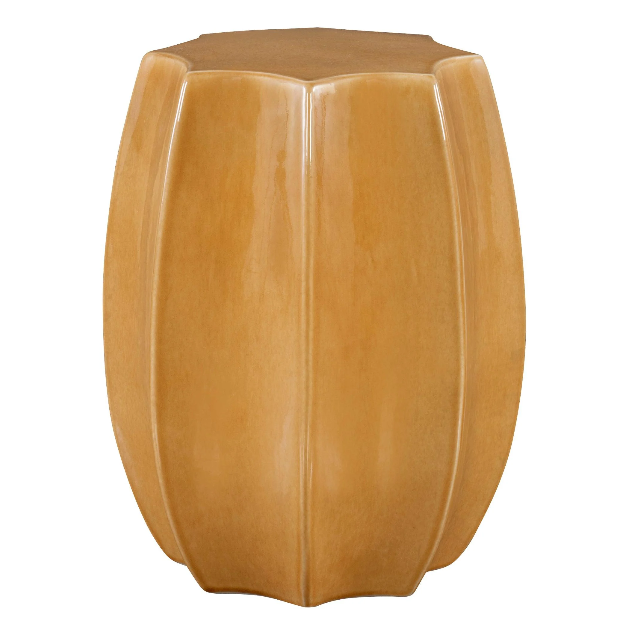 Sunrise Amber Gloss Scalloped Garden Stool