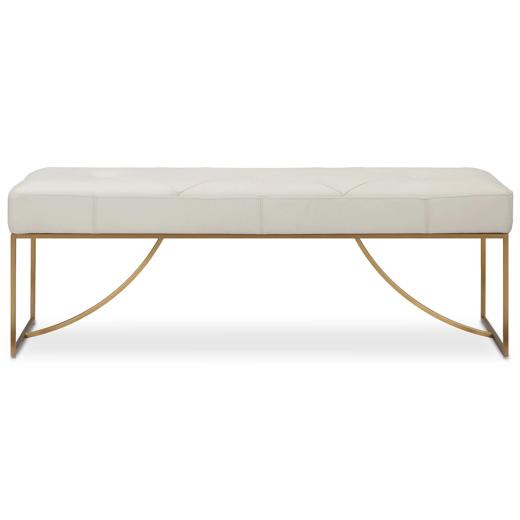 Swale Ivory Leather Bench