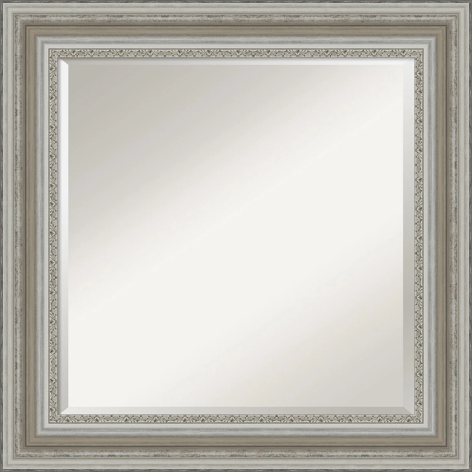 Beveled Bathroom Wall Mirror - Parlor Silver Frame