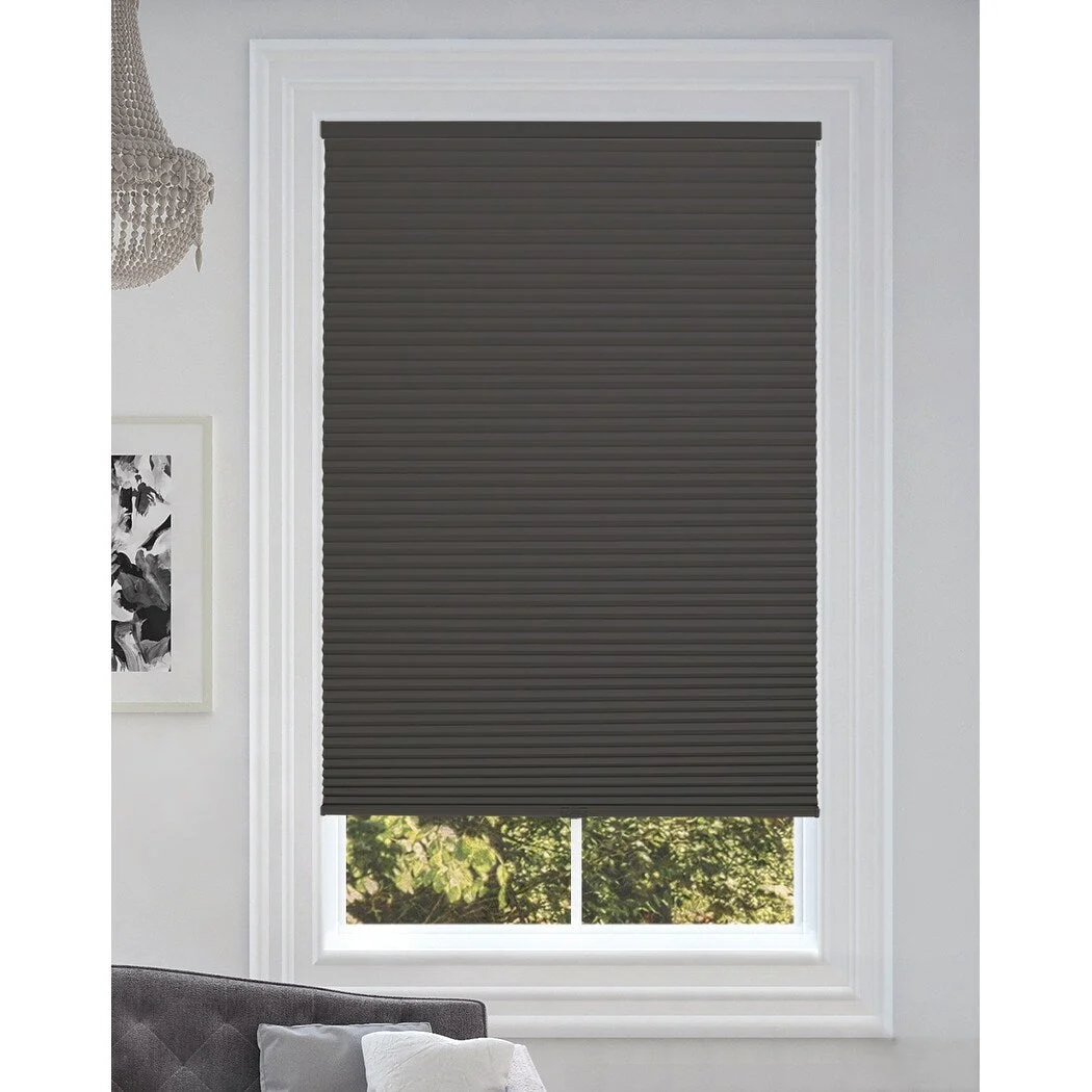 BlindsAvenue Cordless Blackout Cellular Honeycomb Shade, 9/16 Single Cell, Anthracite