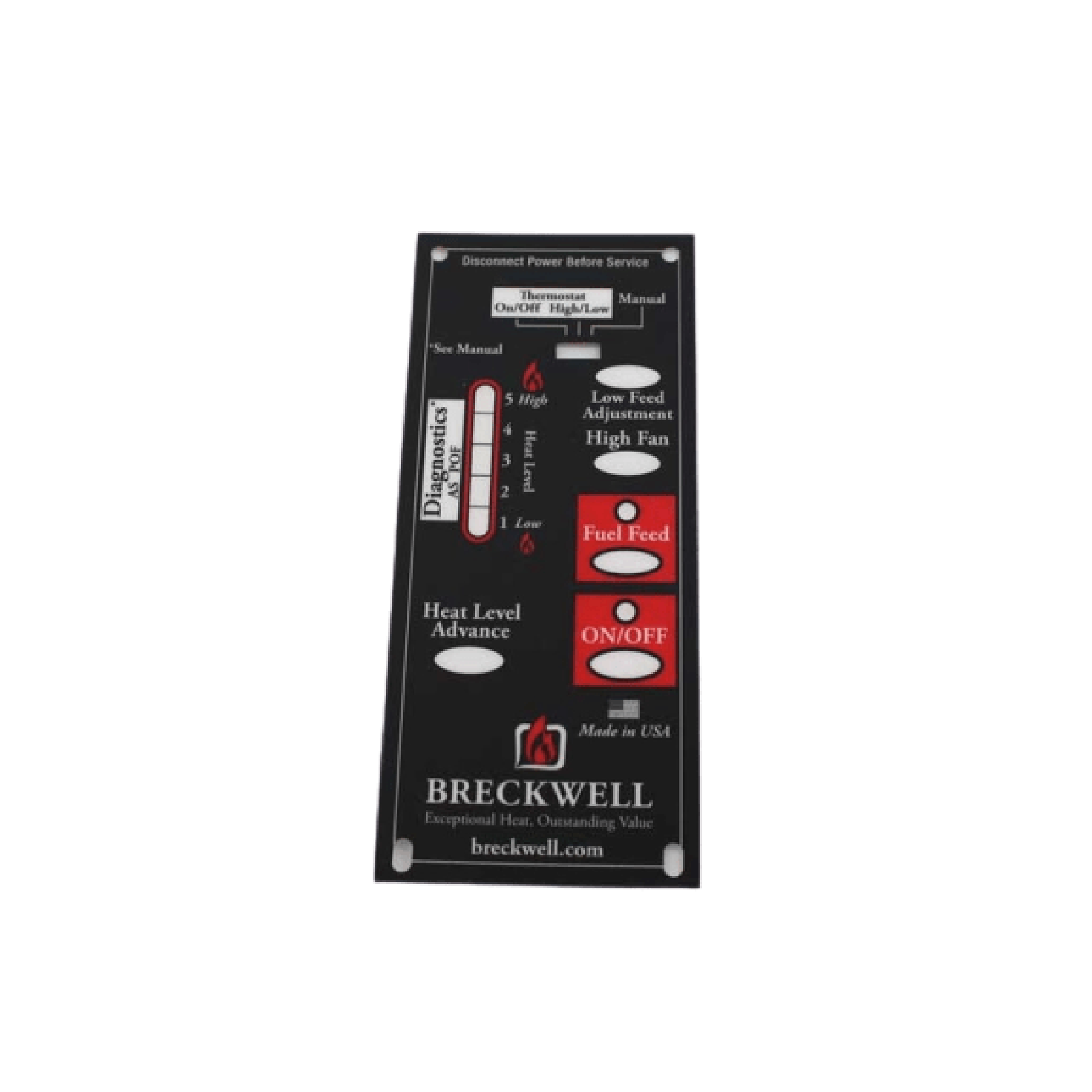 Breckwell Control Panel Circuit Board Faceplate A-E-401