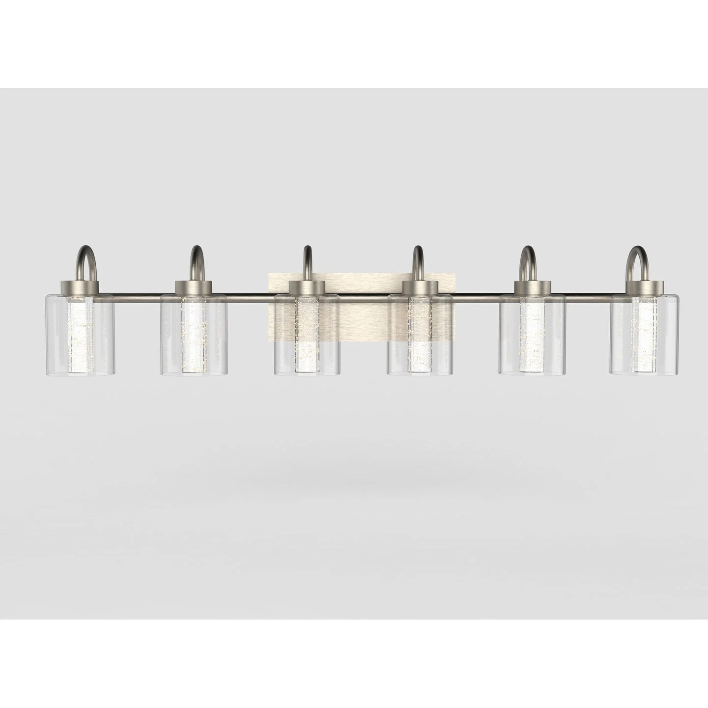 Brushed Nickel Vanity Lights with Crystal Bubble Glass