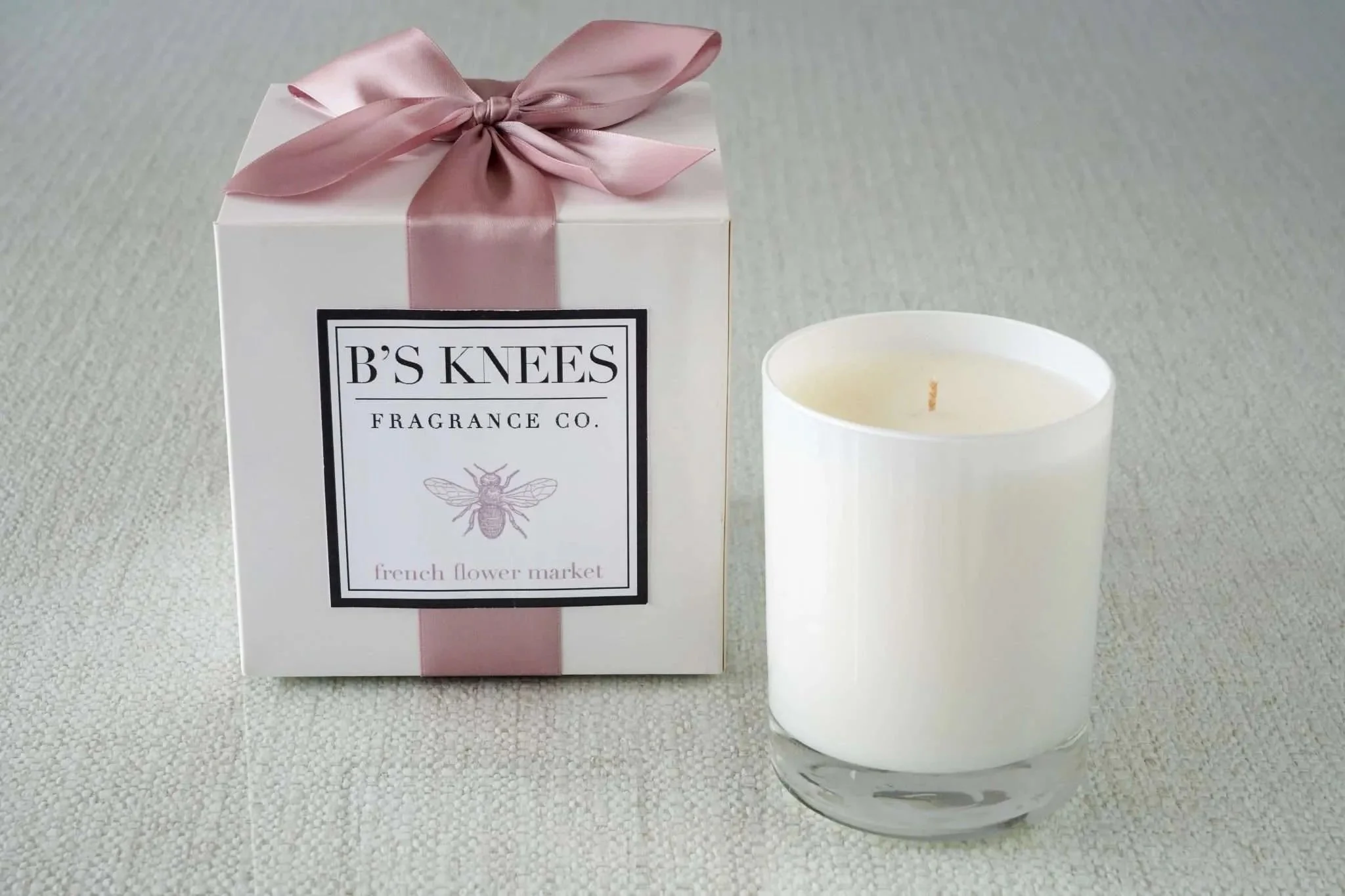 B’s Knees French Flower Market White 1-Wick Candle