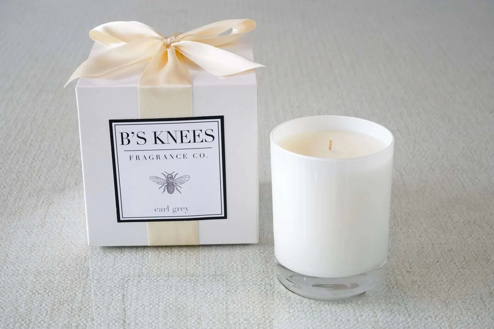 B’s Knees Earl Grey White 1-Wick Candle