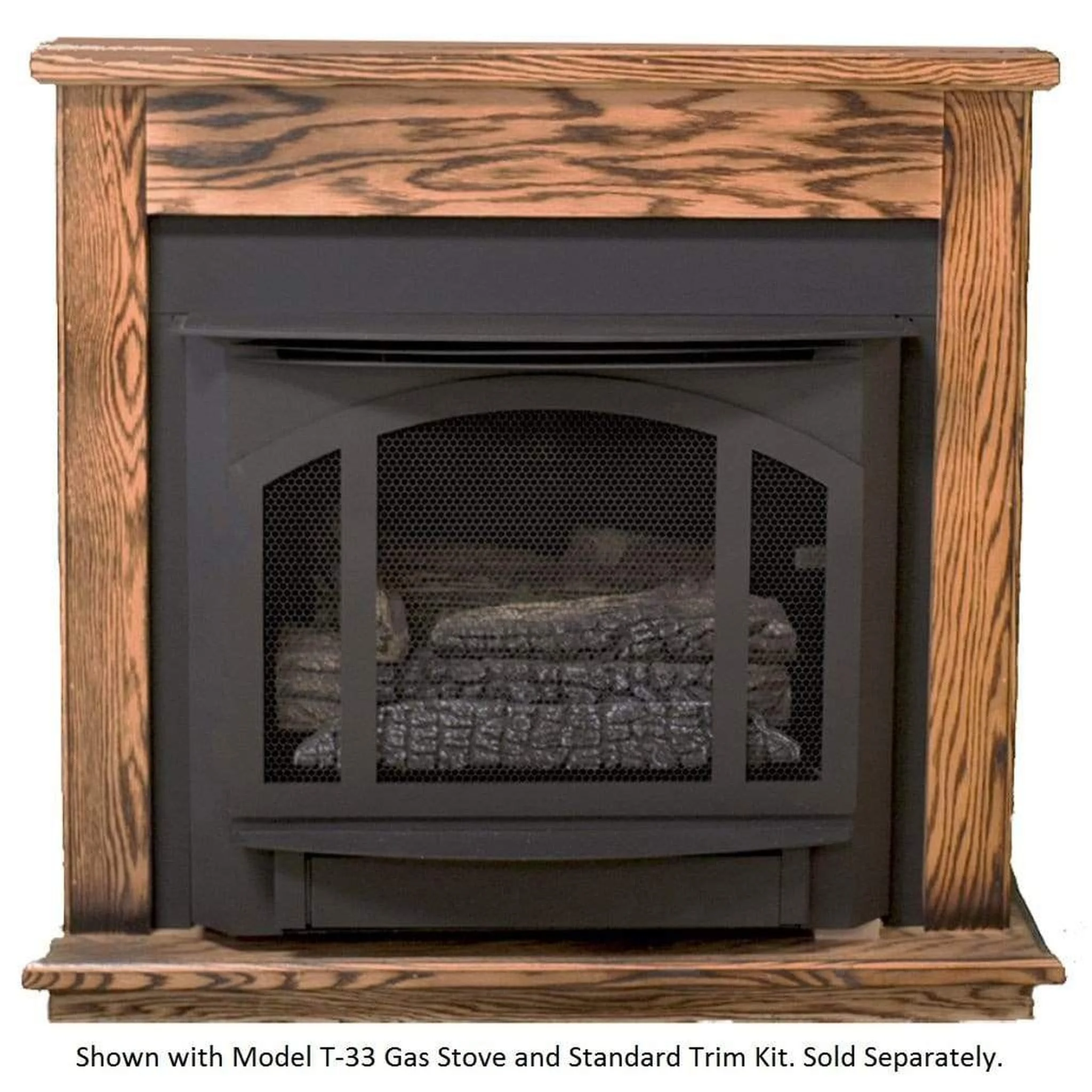 Buck Stove Deluxe Standard Dark Oak Corner Mantel for 36" ZCBB Model Gas Stoves and Fireboxes