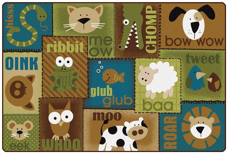 Carpets for Kids KIDSoft Animal Sounds Toddler Nature Colors Learning Rug, Rectangle