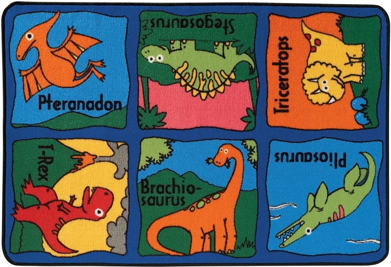 Carpets for Kids Dino-mite Value Learning Rug, 3' x 4'6 Rectangle