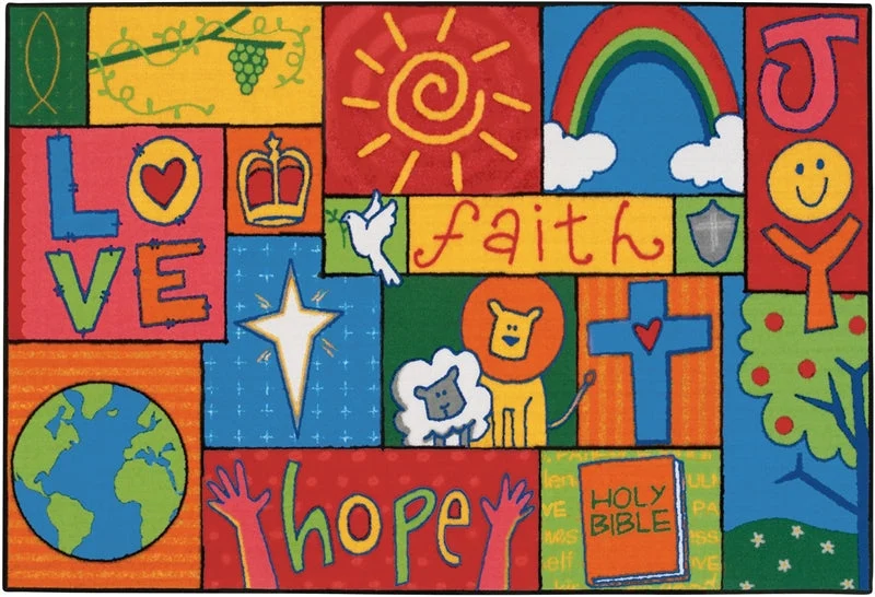 Carpets for Kids Inspirational Patchwork Learning Rug, Rectangle