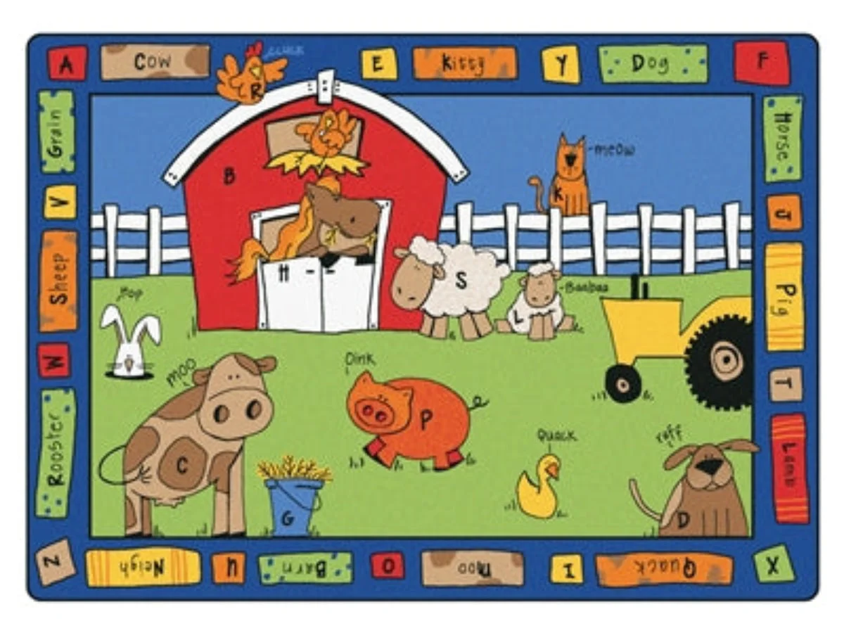 Carpets for Kids Alphabet Farm Playroom Learning Rug