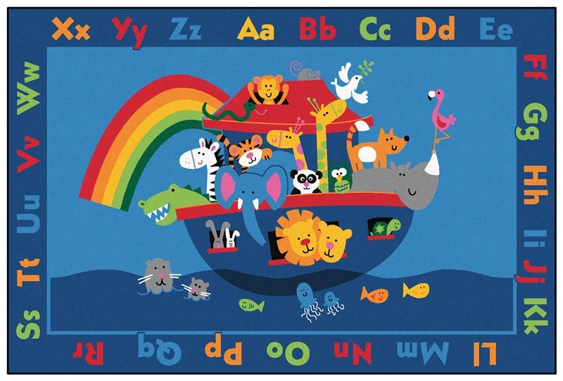 Carpets for Kids Noah’s Alphabet Animals Value Plus Learning Rug, Rectangle