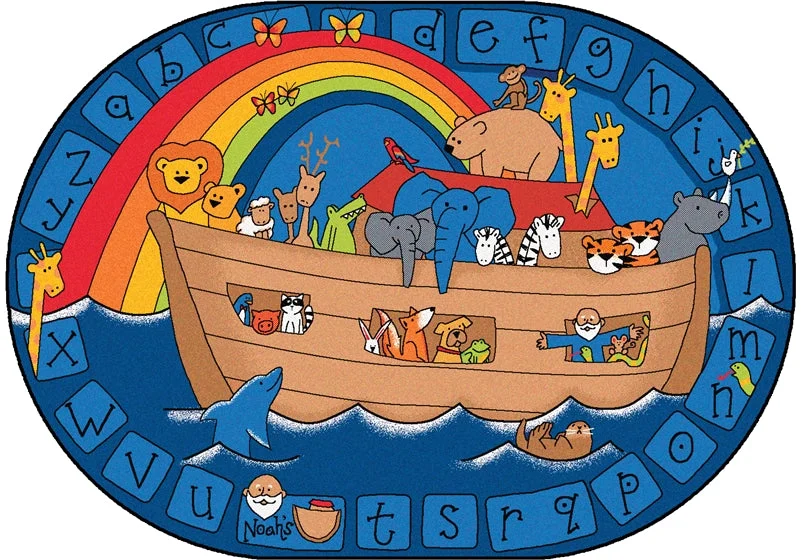Carpets for Kids Alphabet Noah Value Plus Learning Rug, Oval