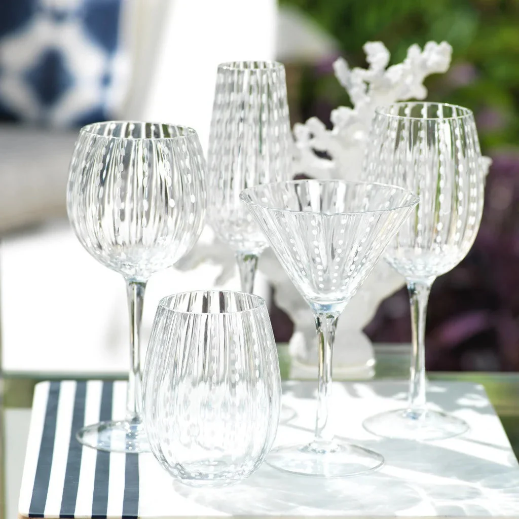 White Dots Stemless Glass