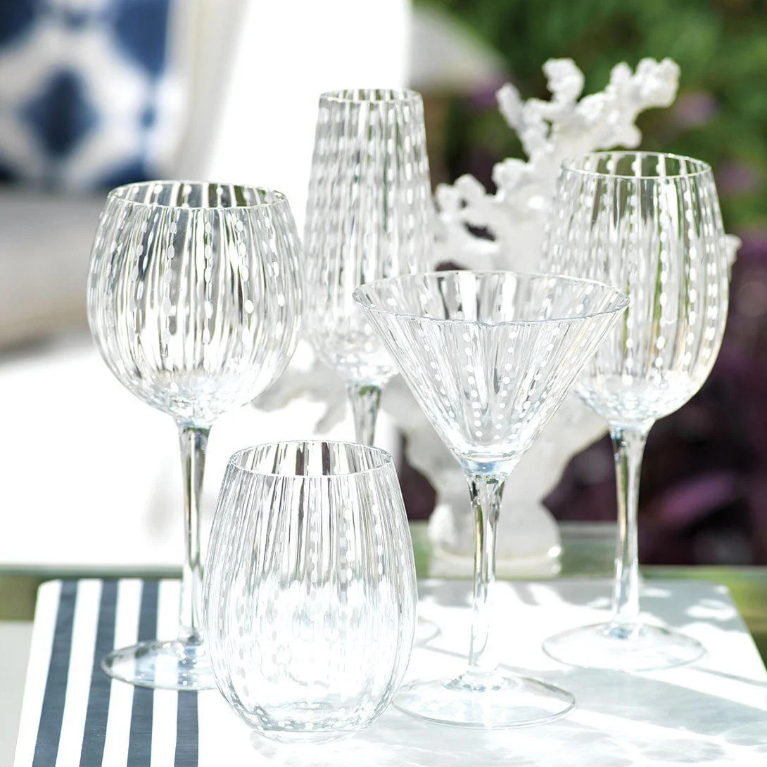 White Dots Red Wine Glass