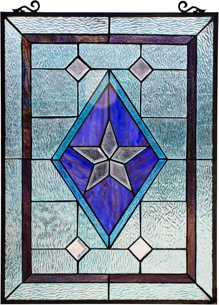 Chloe Lighting Lonestar Tiffany-Style Rectangular Window Panel 24" Height