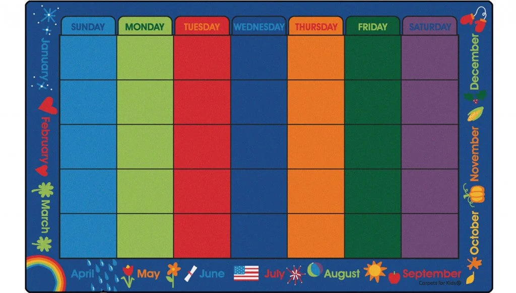 Carpets for Kids Calendar Celebrations Learning Rug