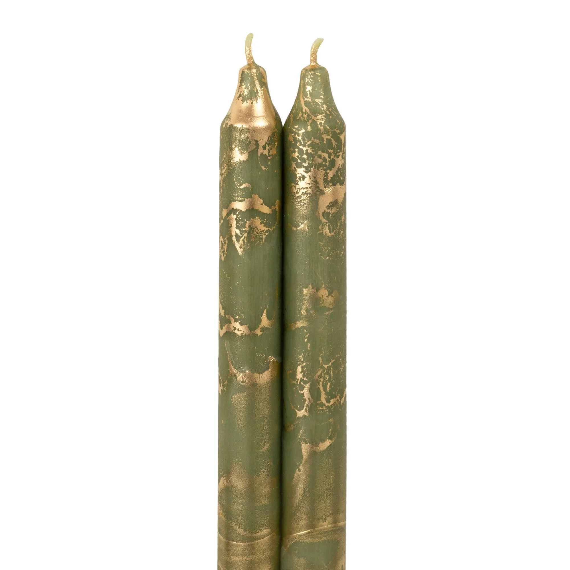 12" Taper Ser // Moss Green & Gold