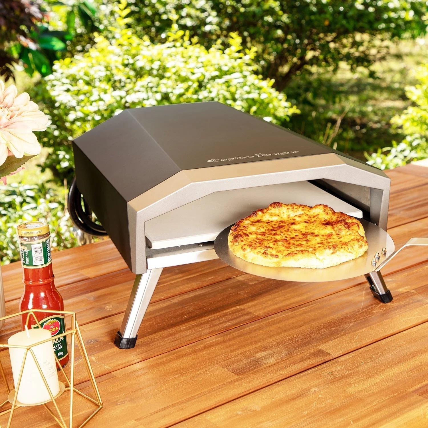 60s Quick Roast Portable Propane Gas Outdoor Patio Pizza Oven