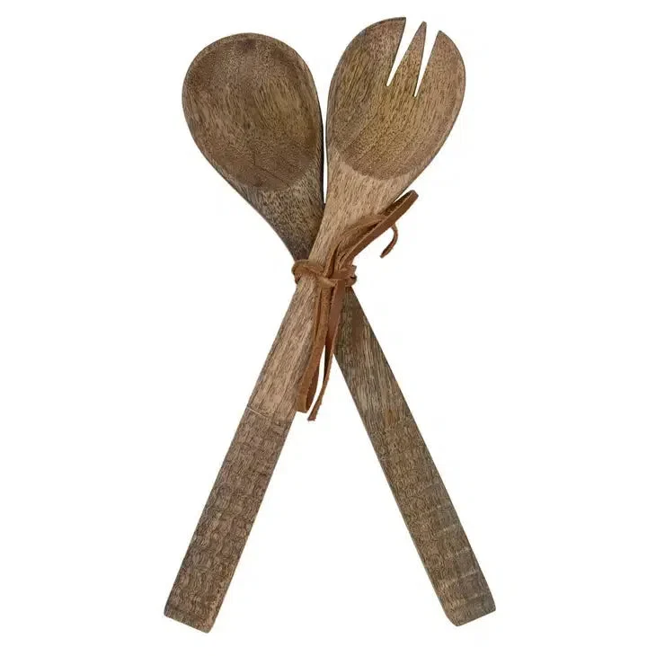 Carved Serving Utensils // Set of 2