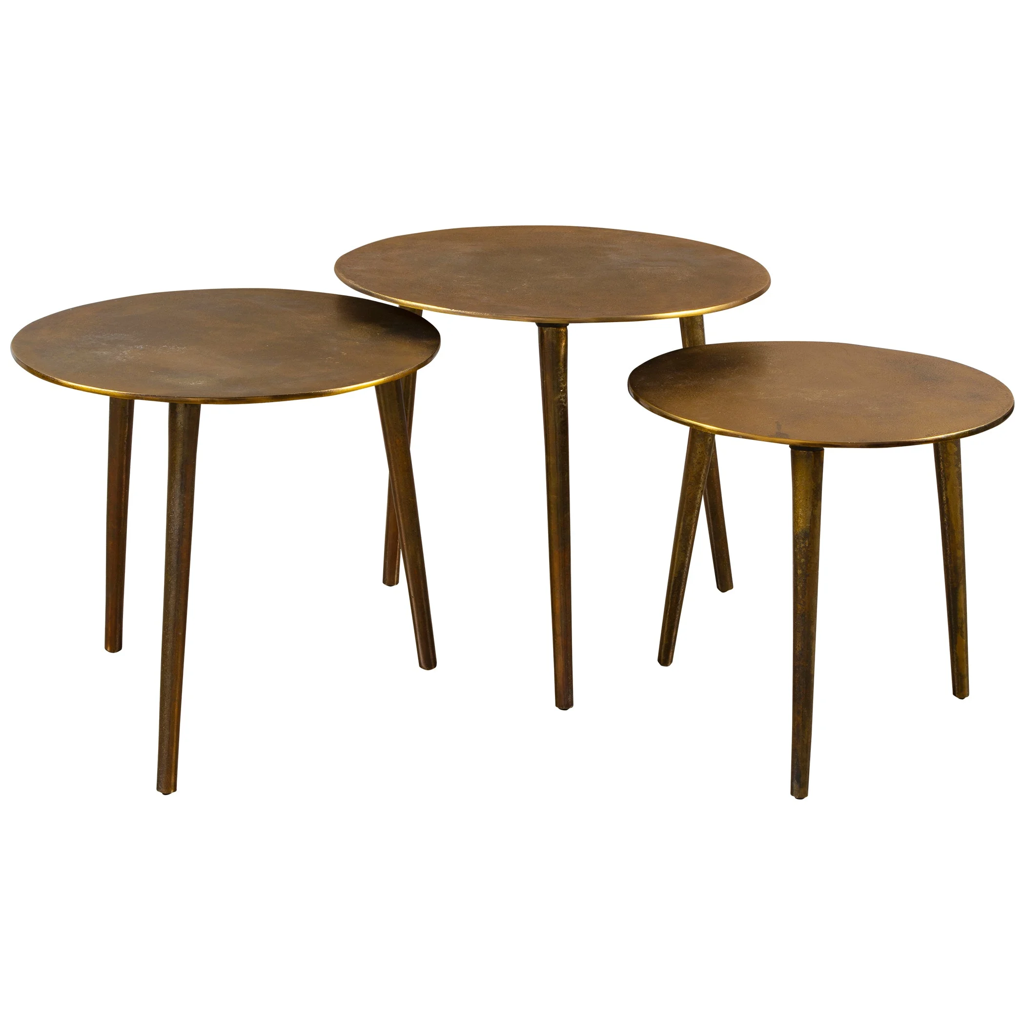 Kasai Gold Coffee Tables // Set of 3