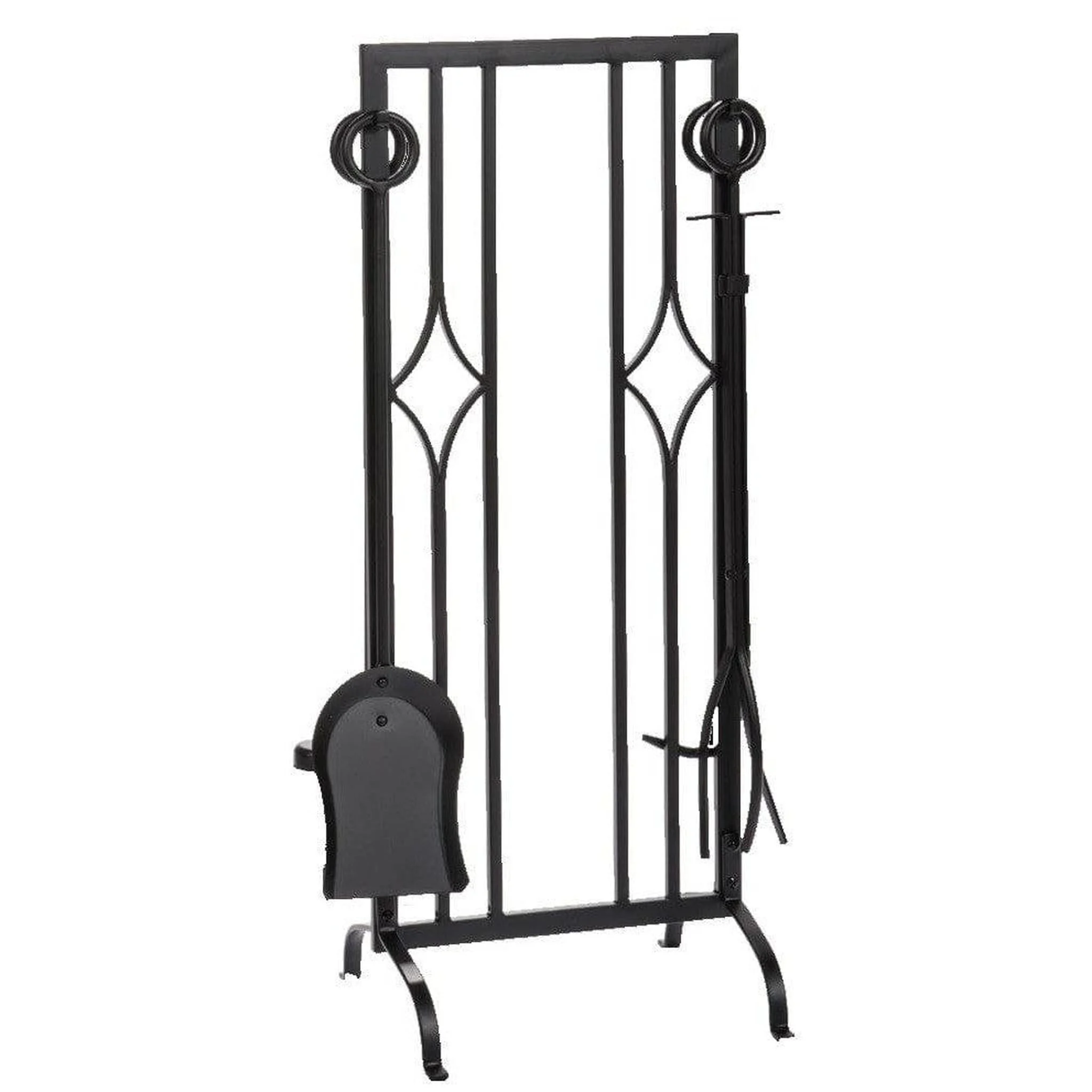 Dagan Industries 30" Black Diamond Design 5-Piece Fireplace Tool Set
