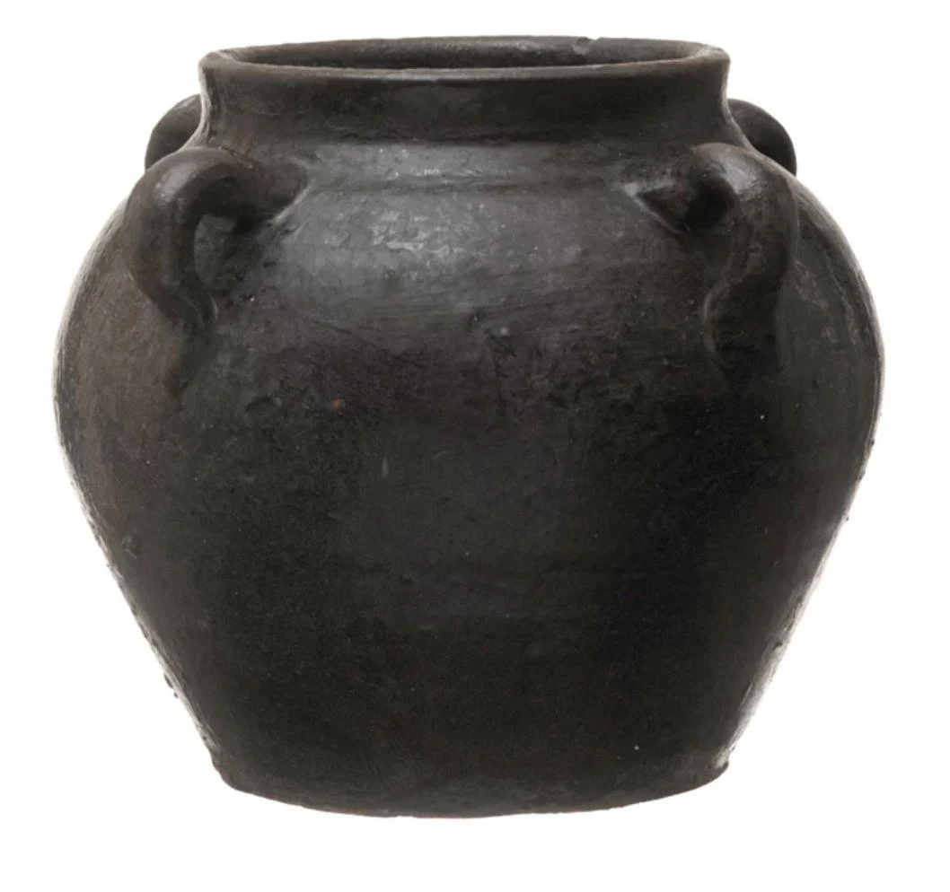 Found Brown Clay Jar // 7.5"