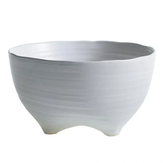 White Ceramic Footed Bowl