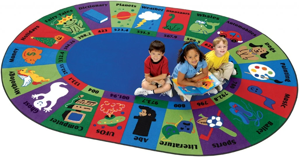 Carpets for Kids Dewey Decimal Fun Learning Rug, Oval