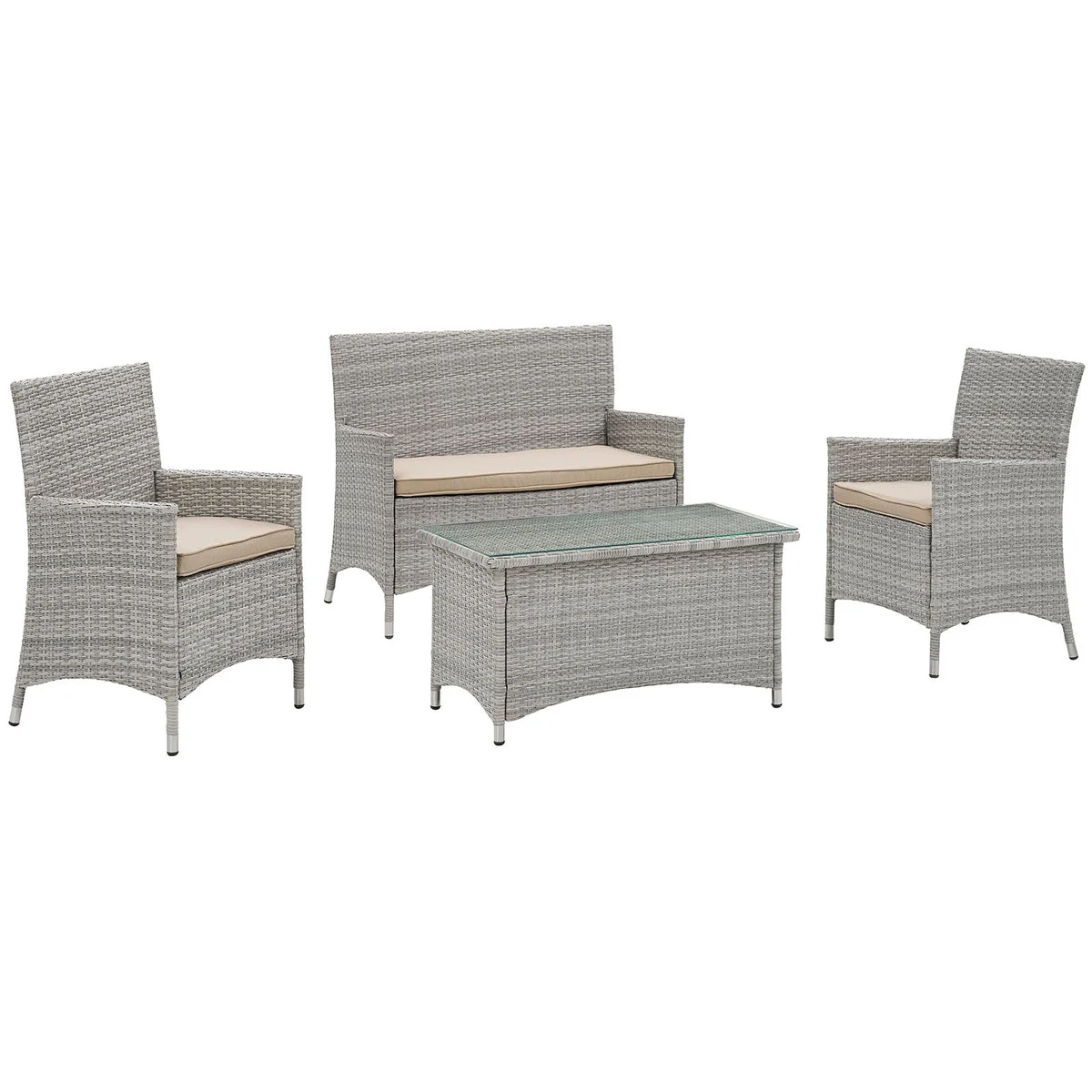 Modway Bridge 4 Piece Outdoor Patio Patio Conversation Set