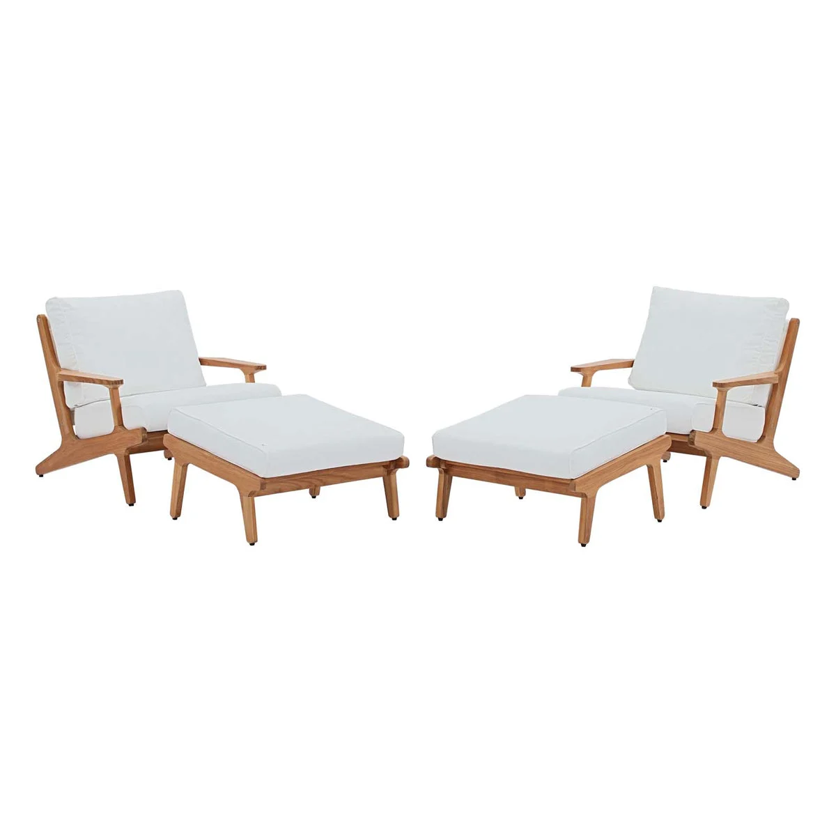 Modway Saratoga 4 Piece Outdoor Patio Teak Set