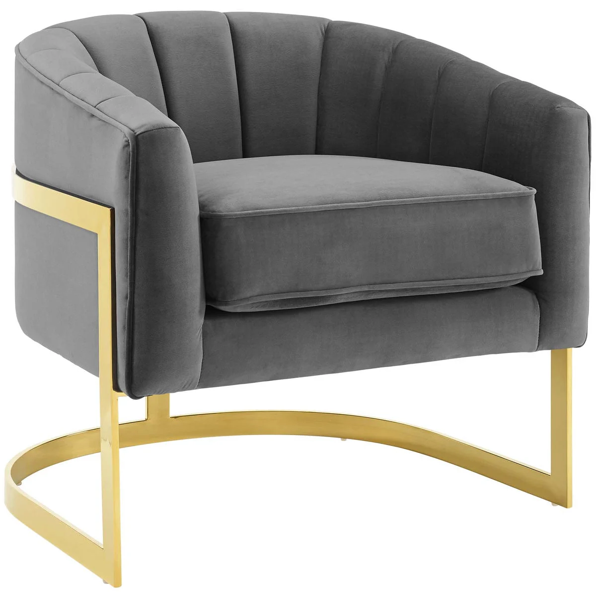 Modway Esteem Vertical Channel Tufted Performance Velvet Accent Armchair