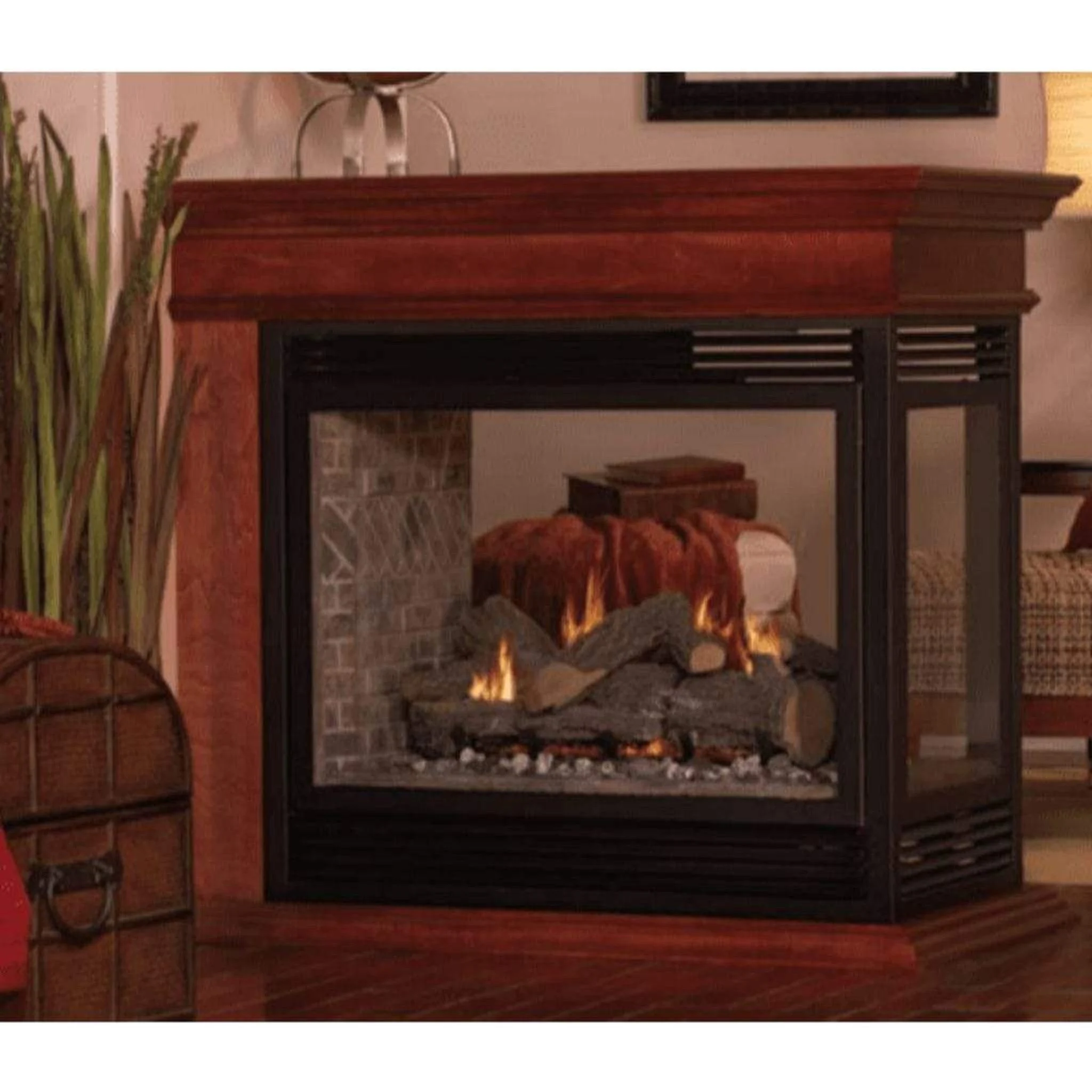 Empire 36" Cherry Mantel Base for Peninsula Fireplace
