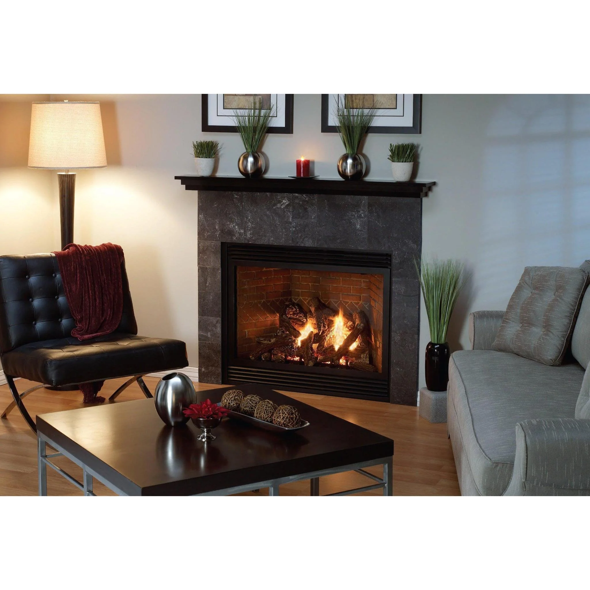 Empire Tahoe 42" Millivolt Control With On/Off Switch and Blower, Natural Gas Direct Vent Luxury Fireplace