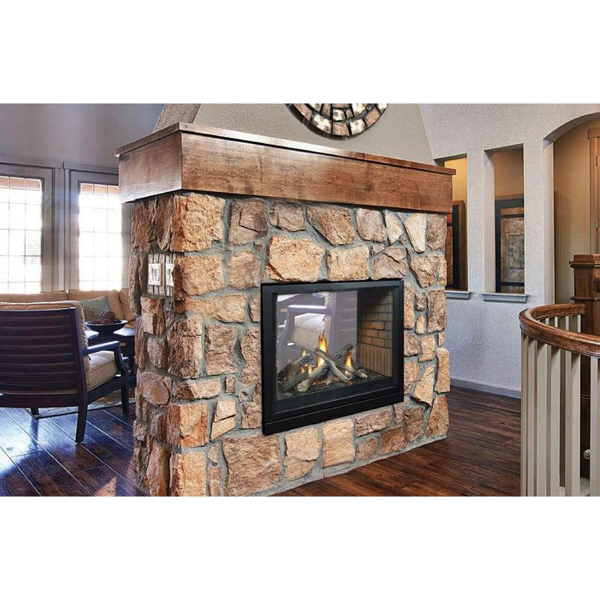 Empire Tahoe Clean Face 36" Millivolt Control With On/Off Switch, Natural Gas Direct Vent Premium See Through Fireplace