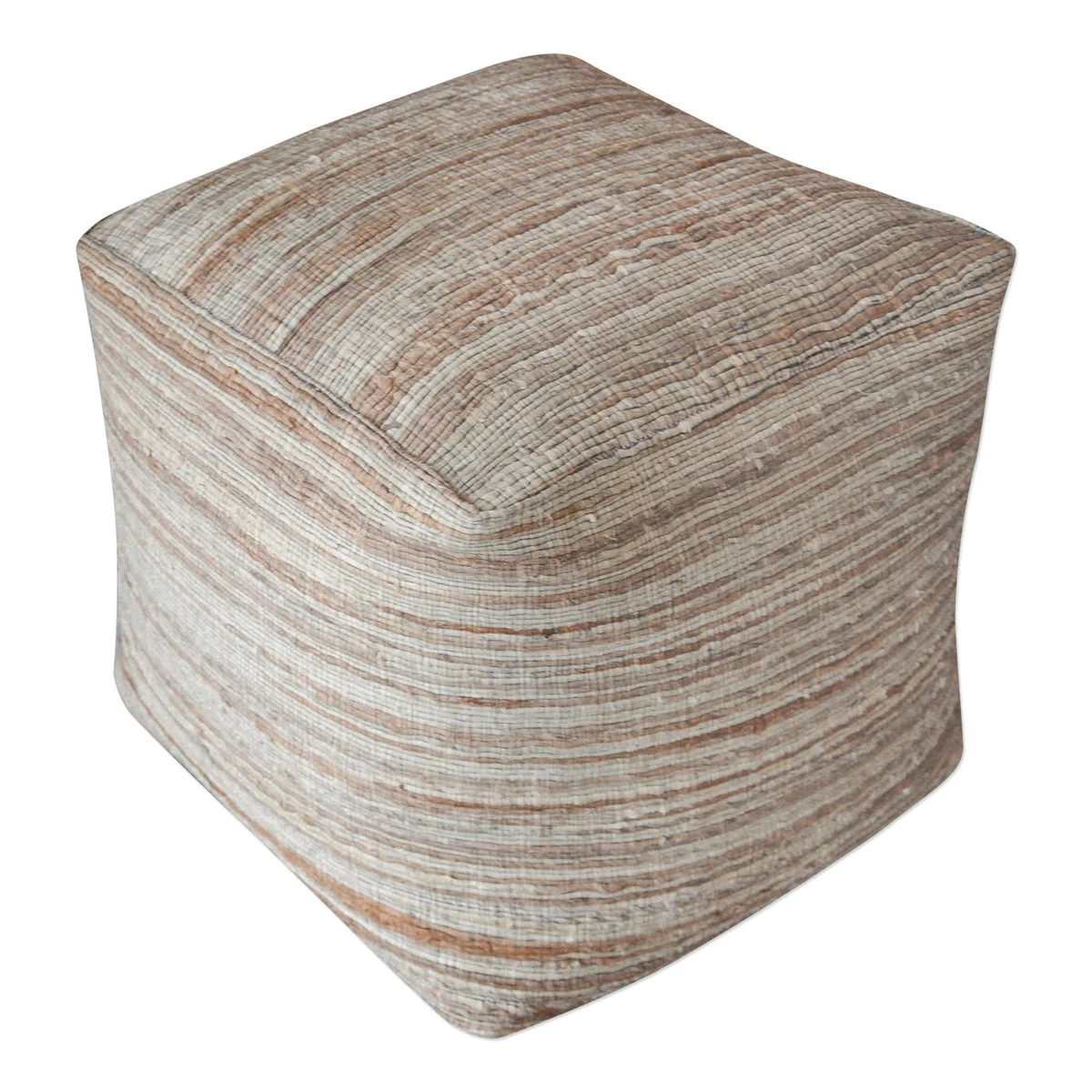 Uttermost Shiro Handwoven Hemp Pouf – Beige Cube