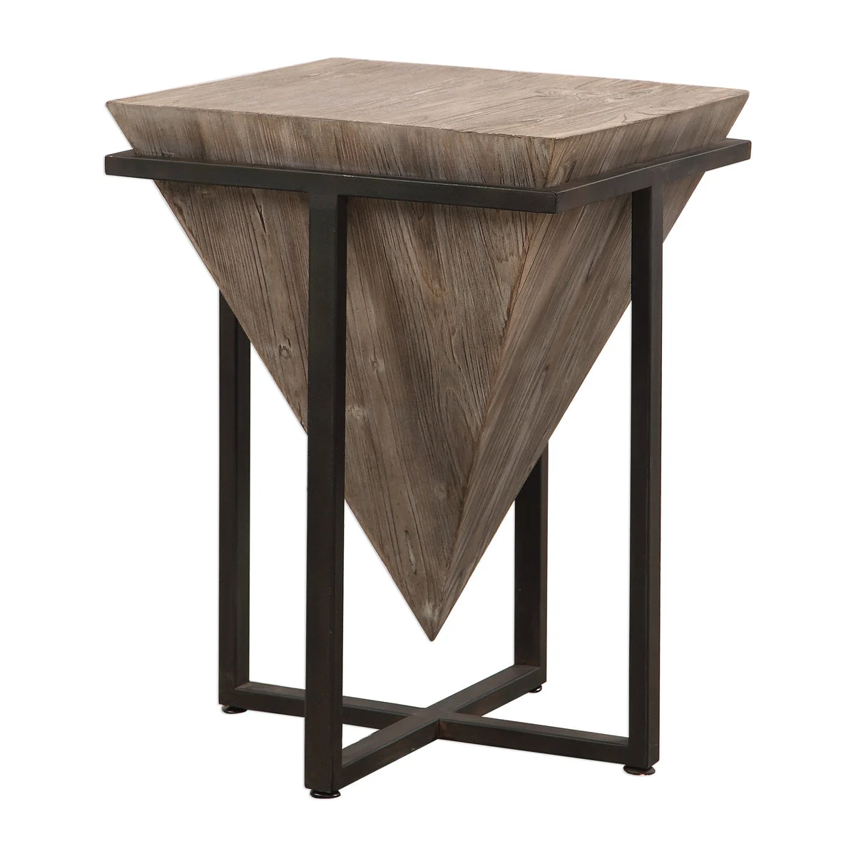 Uttermost Bertrand Industrial Wood and Iron Accent Table