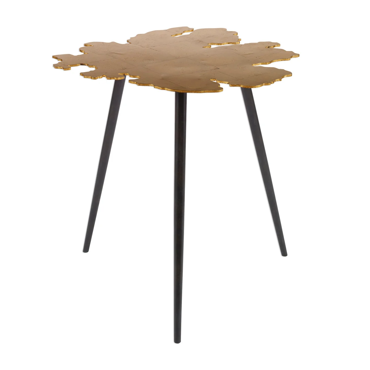 Uttermost 24862 Linden Gold Leaf Accent Table