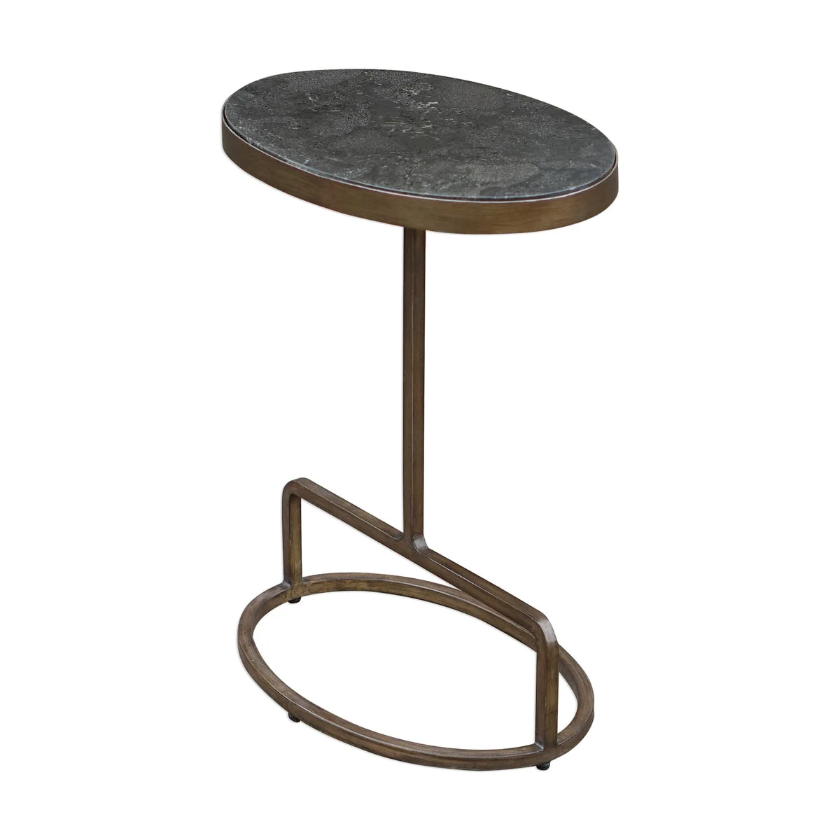 Uttermost Jessenia Marble and Metal Accent Table – Contemporary 23" Tall