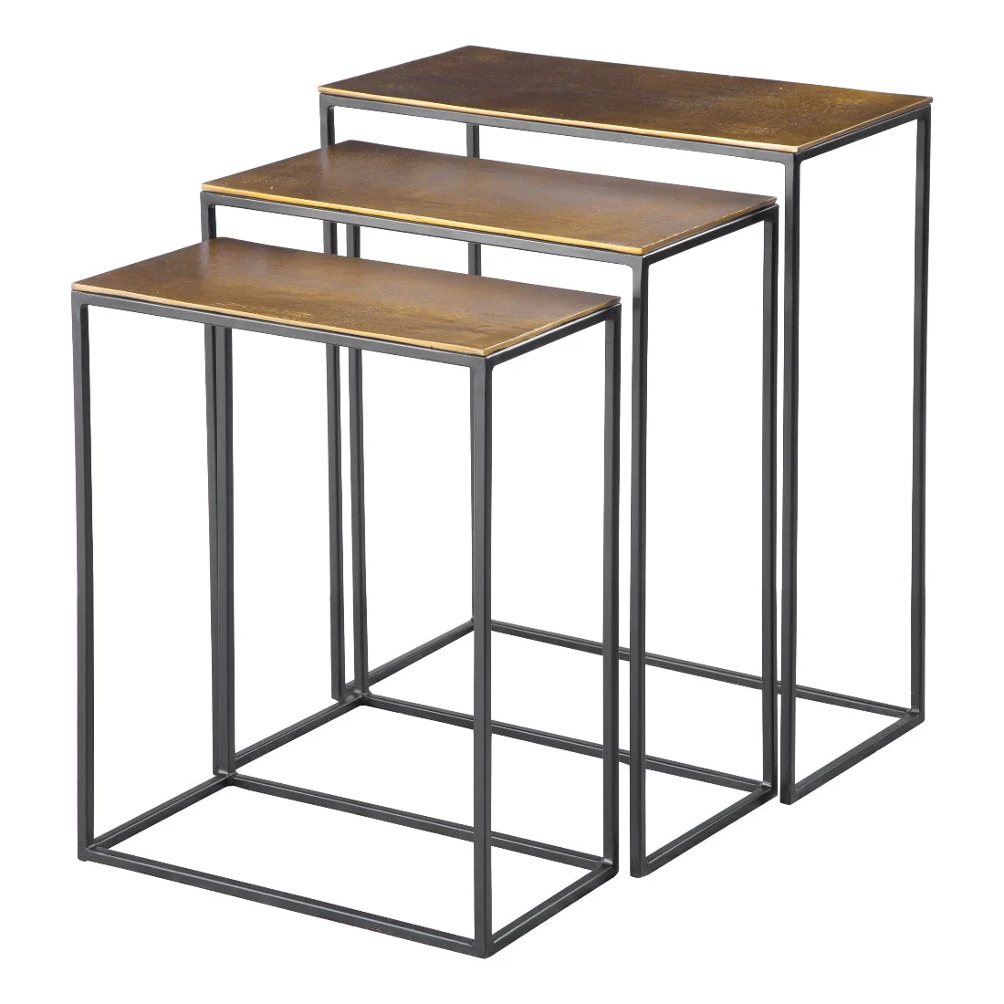 Uttermost Coreene Industrial Gold Nesting Tables Set of 3