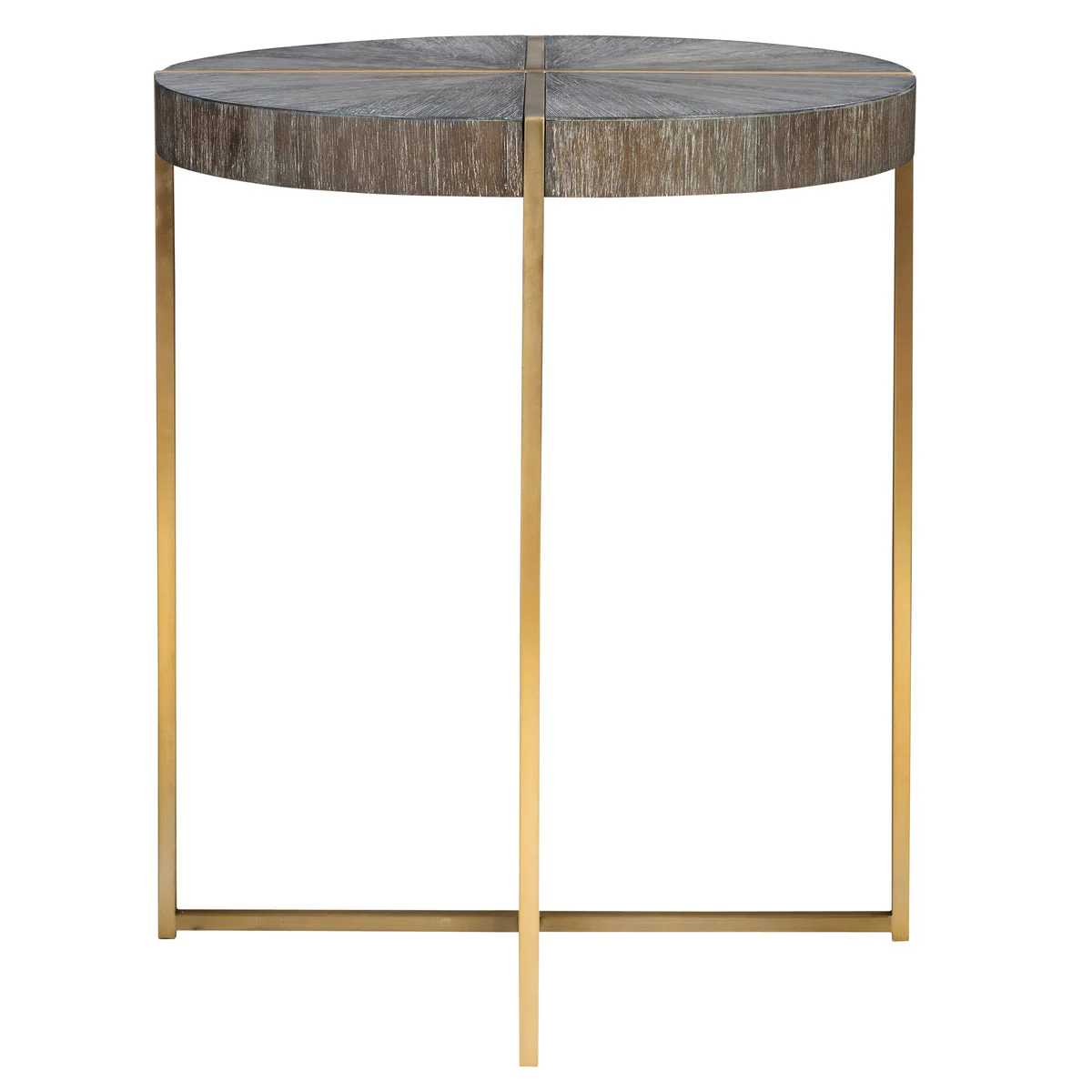 Uttermost Taja Round Acacia Veneered Top Table – 24" Tall Modern Accent Table