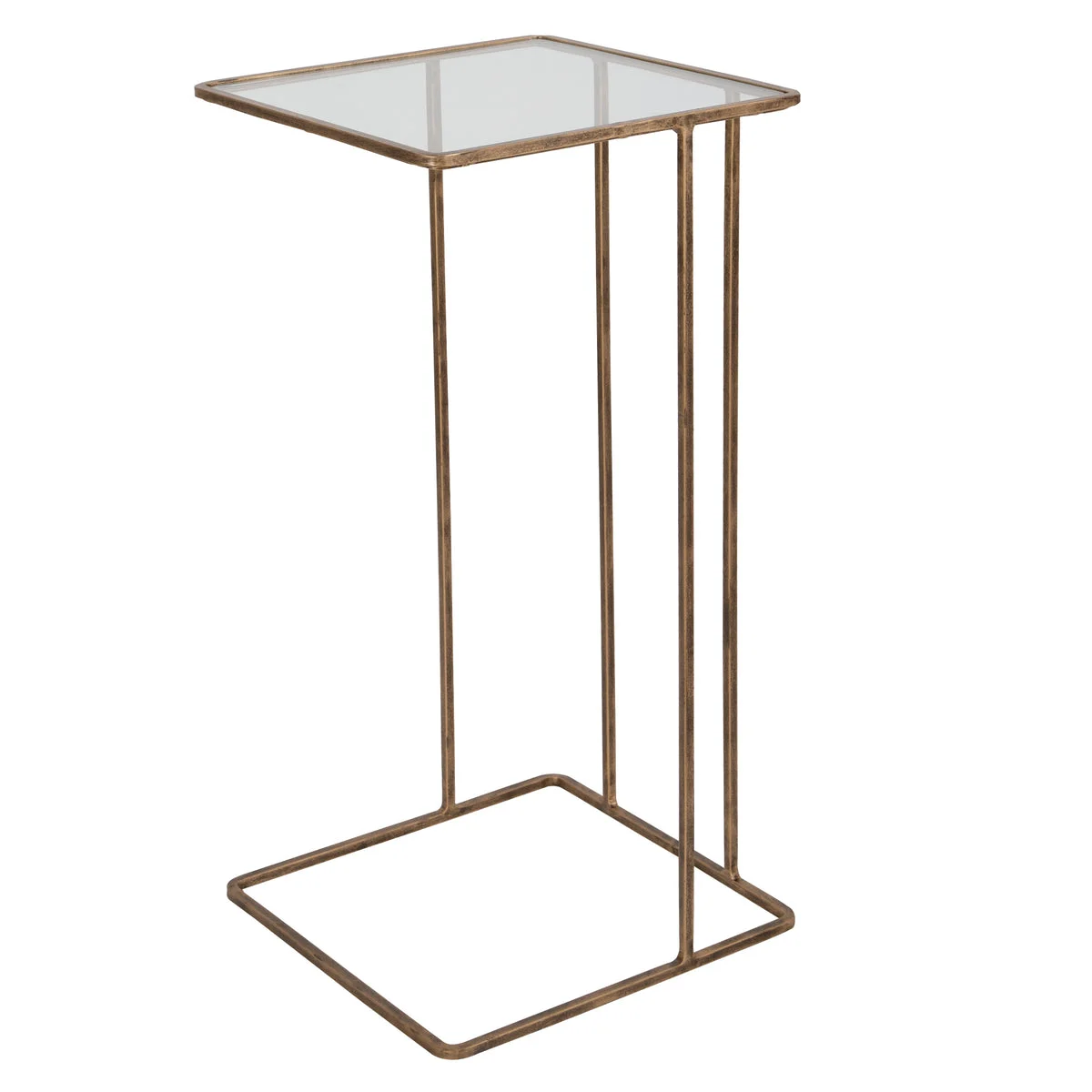 Uttermost Cadmus Petite Gold Accent Table with Glass Top