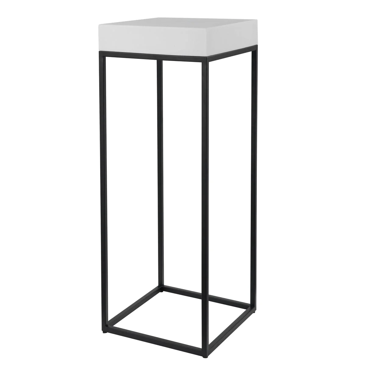 Uttermost 36" Indoor Pedestal Table – Marble-Look Resin Top & Steel Base