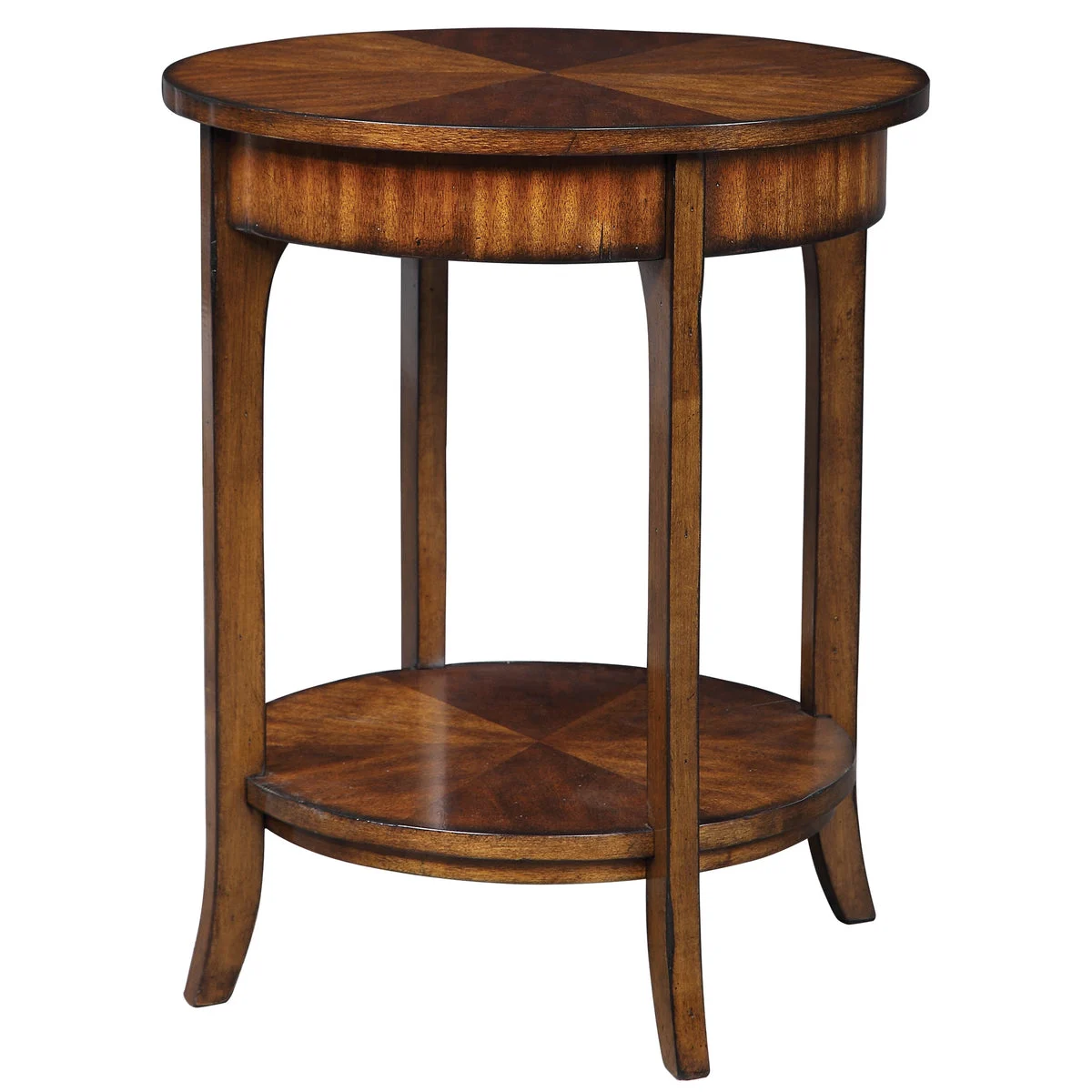 Uttermost Distressed Primavera Veneer Round Accent Table
