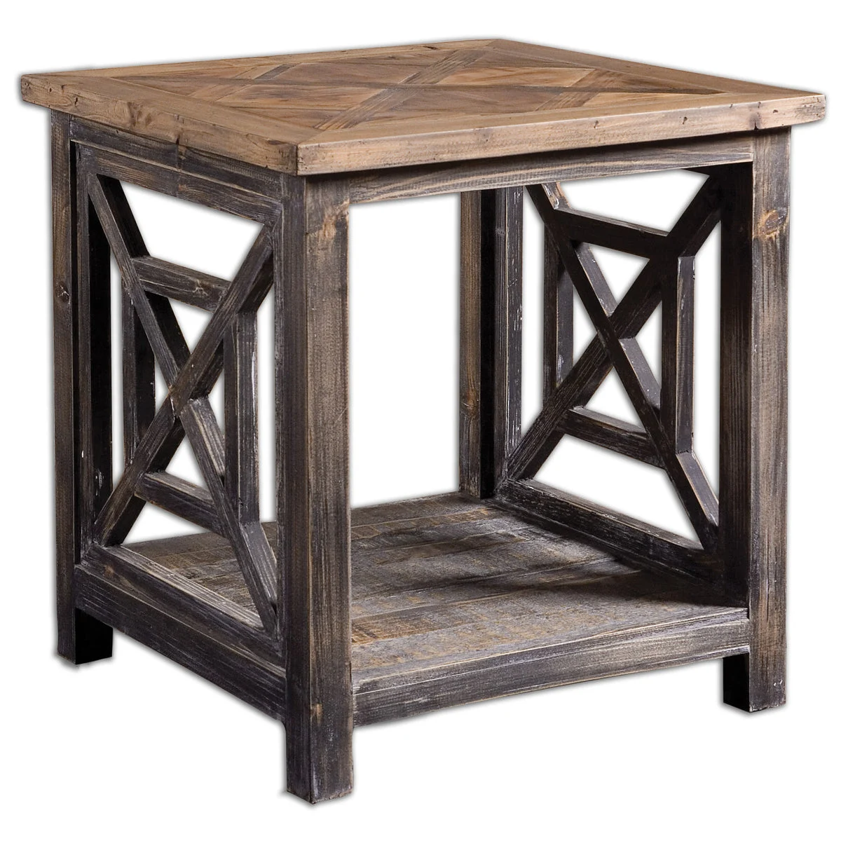 Uttermost Spiro Rustic Reclaimed Fir End Table – 21.6" High