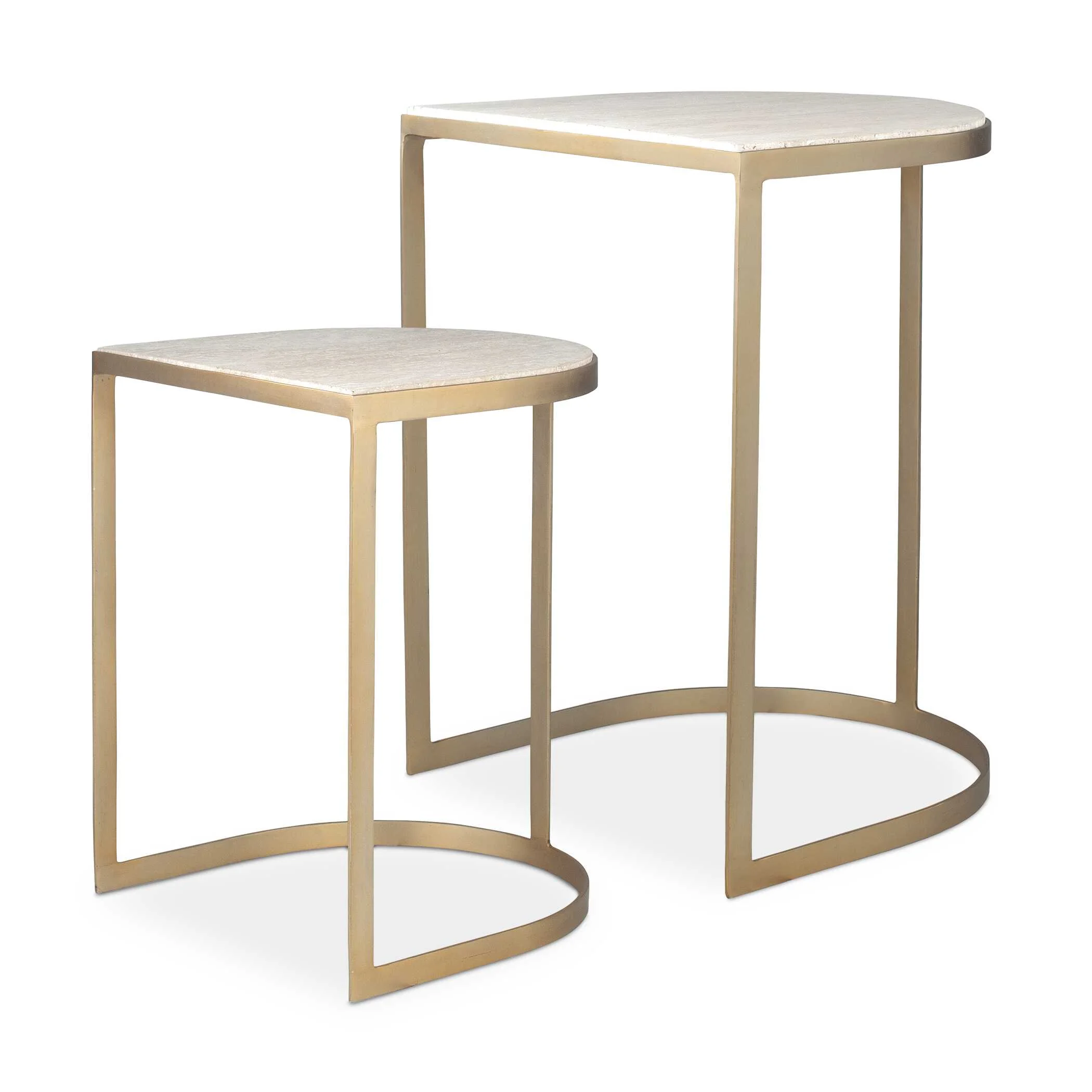 Lindon Travertine Nesting Tables // Set of 2