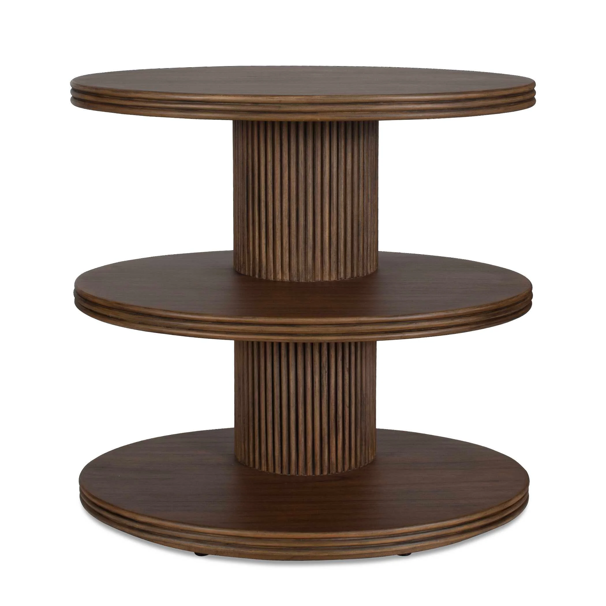 Top Tier Oval Walnut Side Table