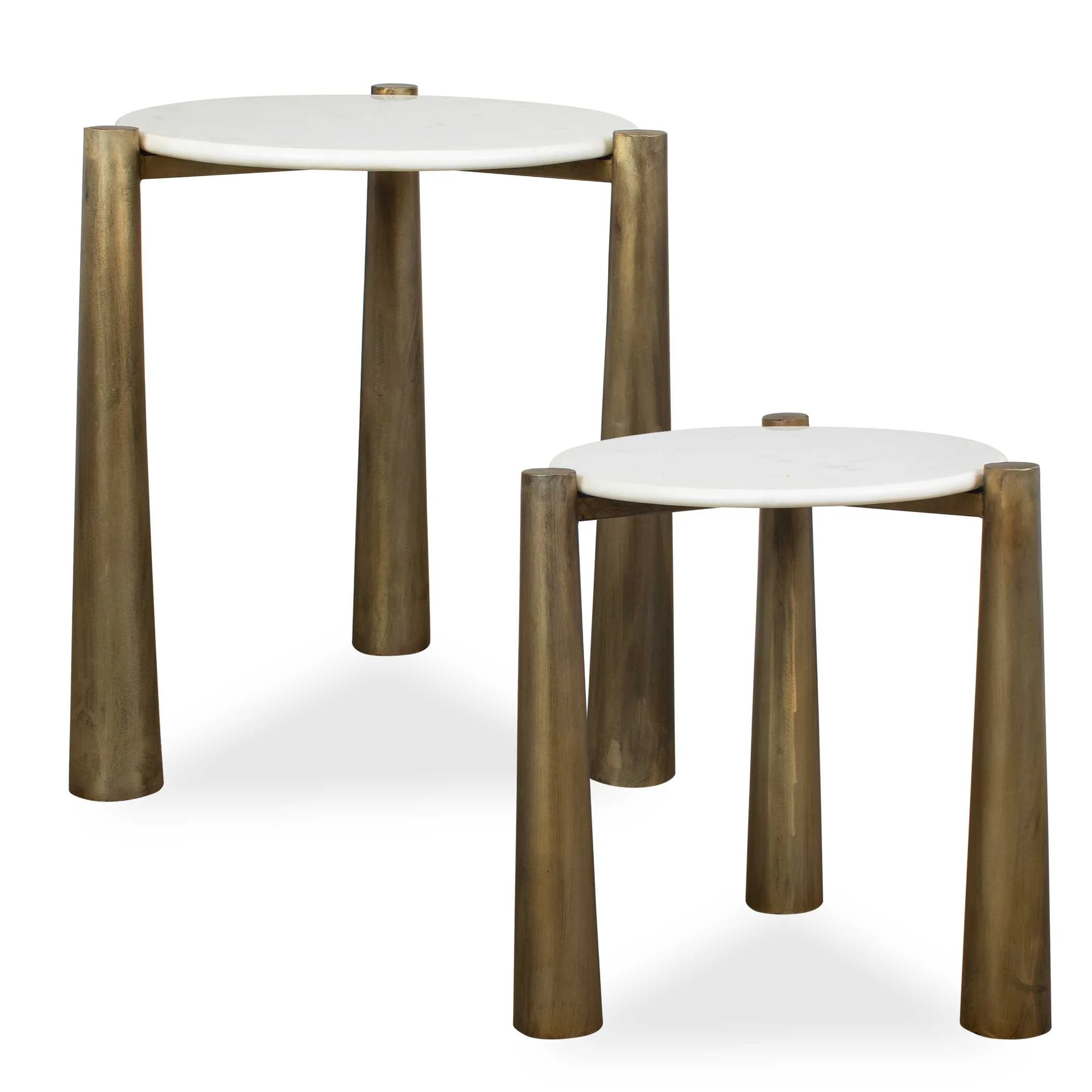 Claridge White Marble Nesting Tables // Set of 2