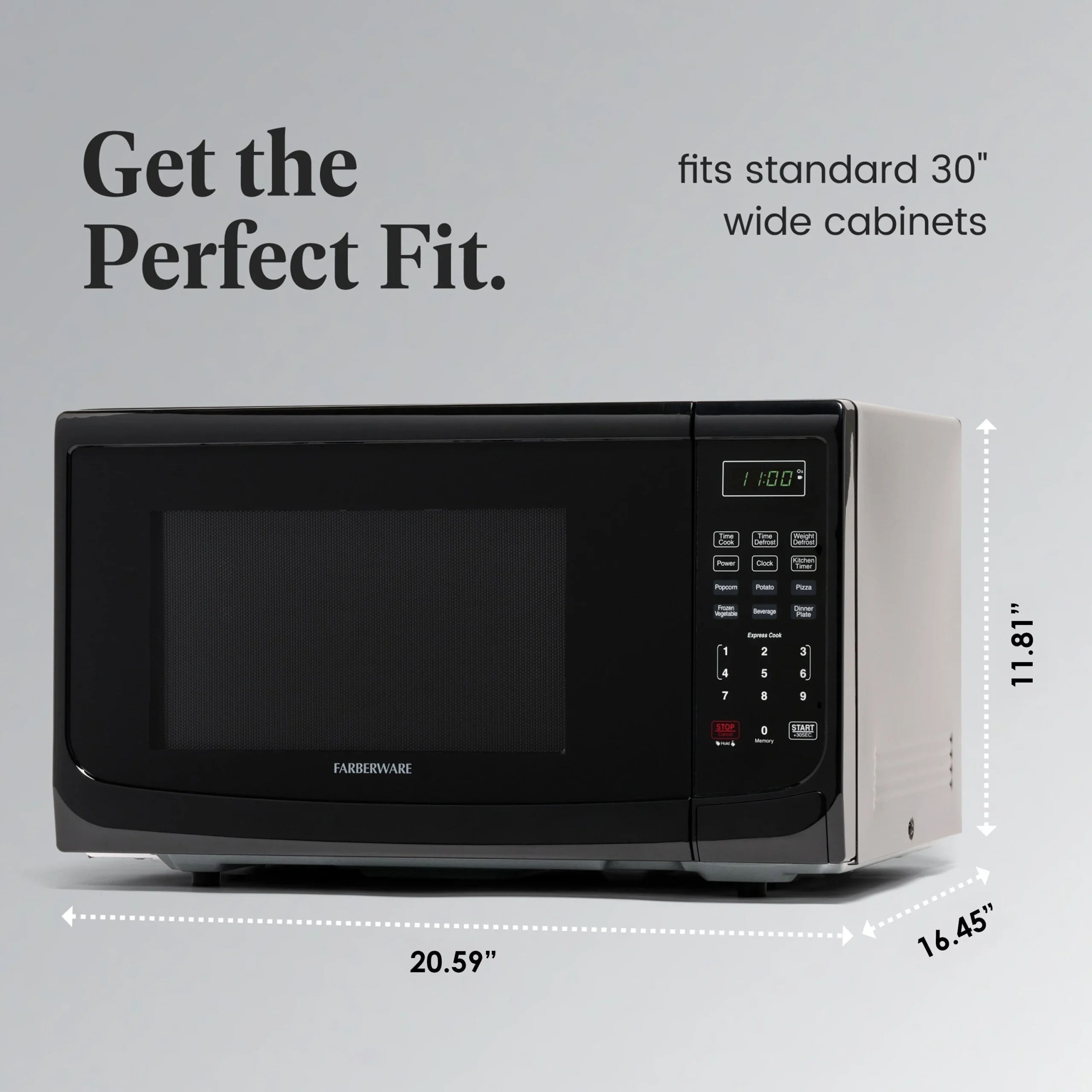 Farberware 1000-Watt 1.1 Cu. Ft. Countertop Microwave Oven With LED Lighting and Child Lock